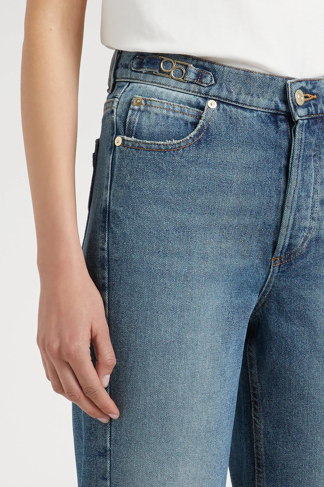 BOYFRIEND DENIM TROUSERS WITH LOGO BUCKLE sold by Ports 1961 product image thumbnail 4