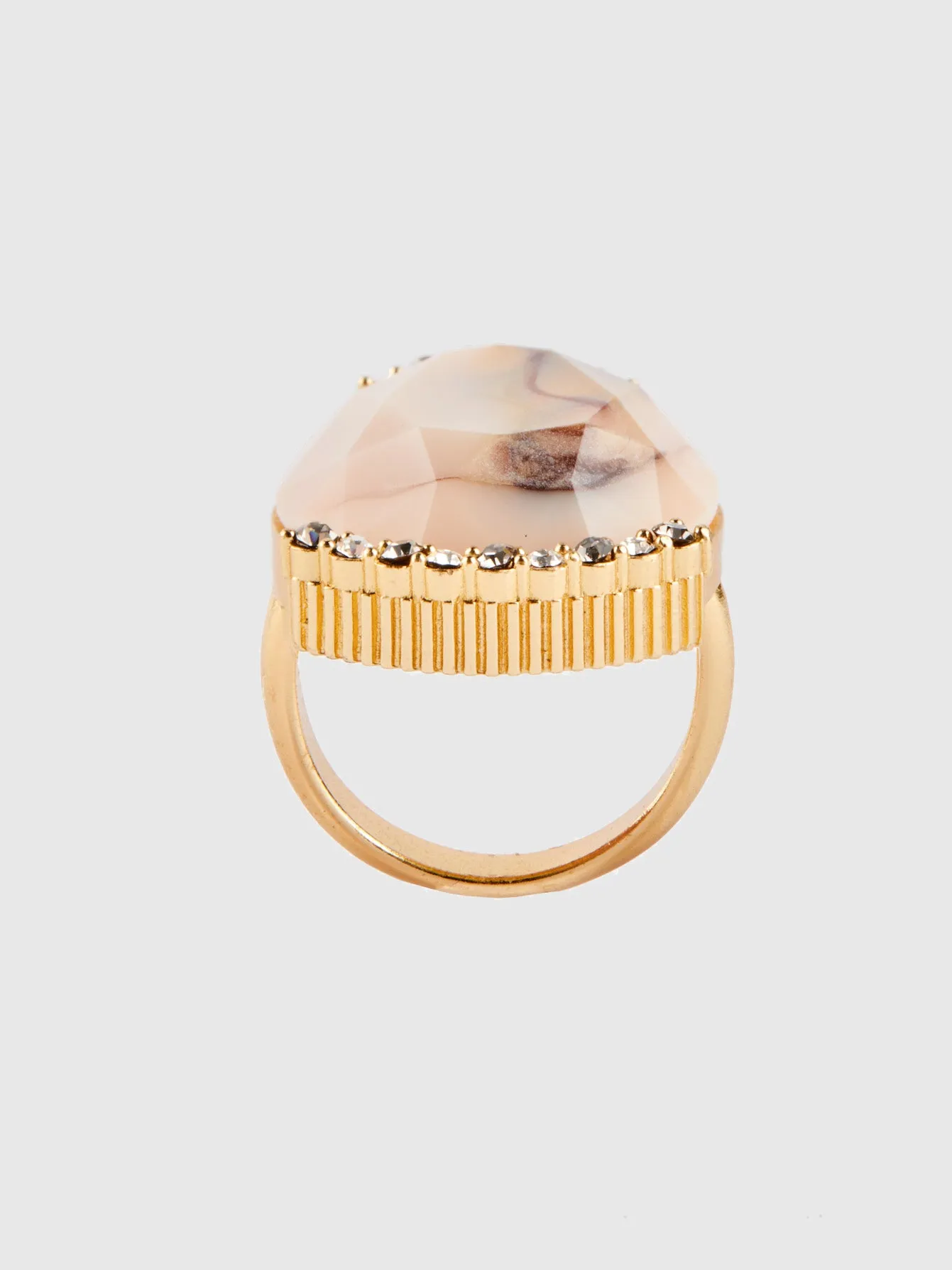 ROSE AND WHITE TEAR DROP COCKTAIL RING sold by Ports 1961 product image thumbnail 2