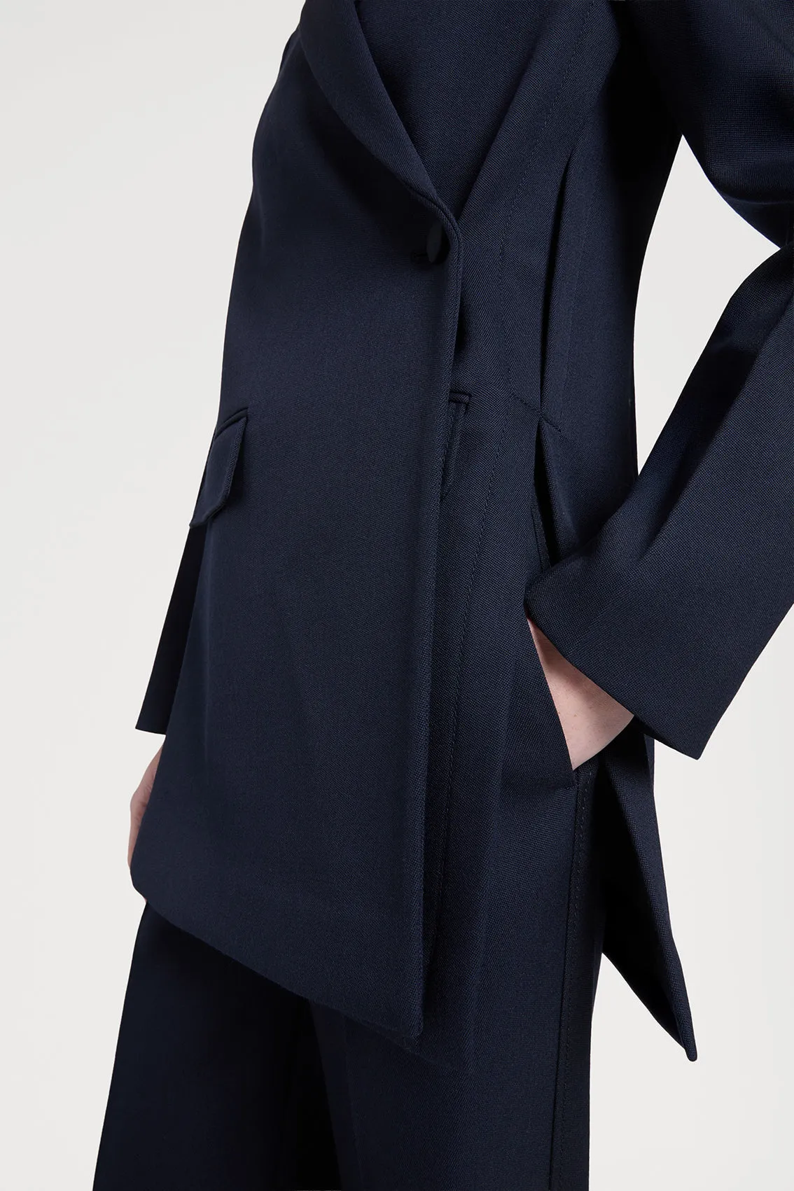 NAVY TAILORED DOUBLE-BREASTED BLAZER sold by Ports 1961 product image thumbnail 4