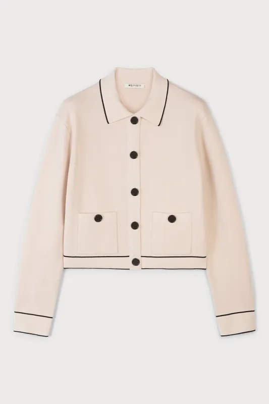 CONTRAST TRIM KNIT CARDIGAN sold by Ports 1961