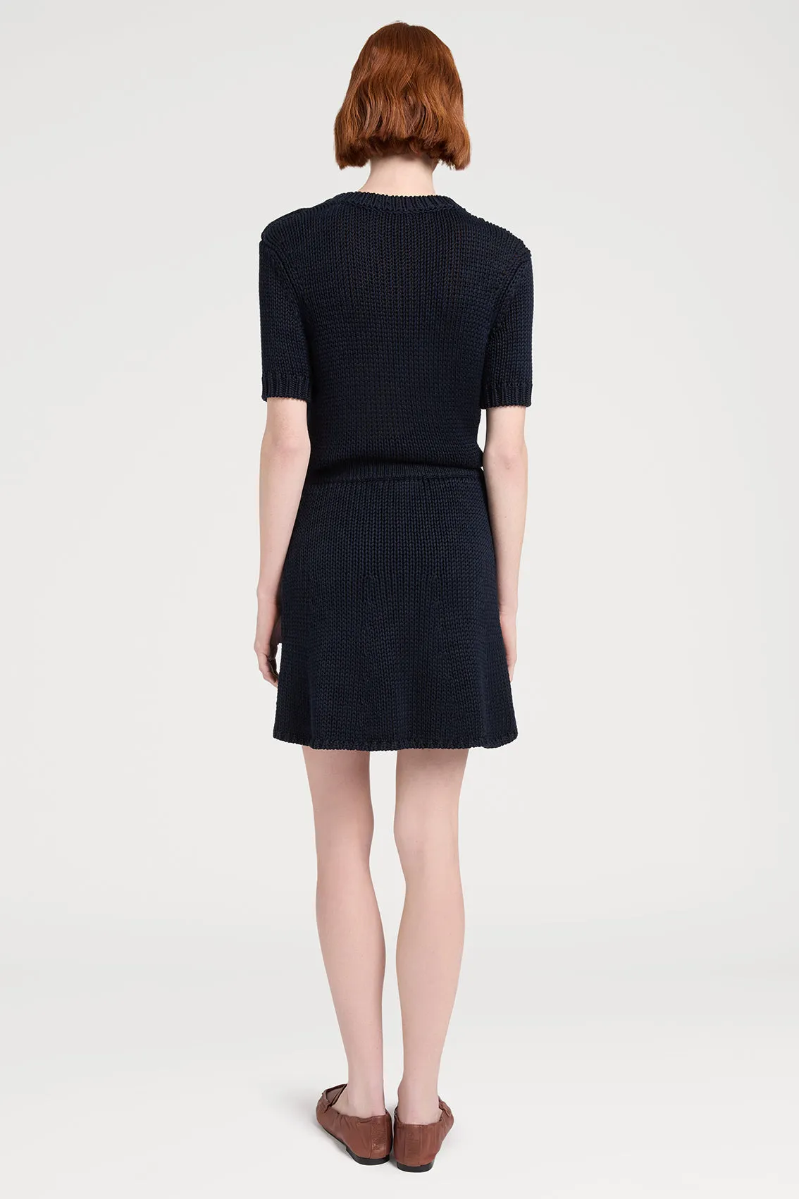 BUTTONED KNIT MINI SKIRT IN NAVY sold by Ports 1961 product image thumbnail 3