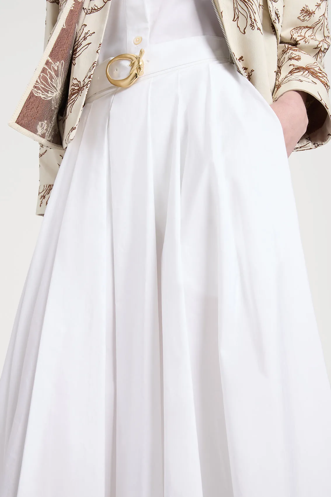 WHITE PLEATED MIDI SKIRT sold by Ports 1961 product image thumbnail 4