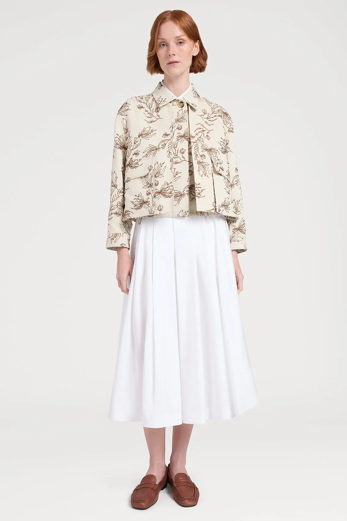 WHITE PLEATED MIDI SKIRT sold by Ports 1961 product image thumbnail 2