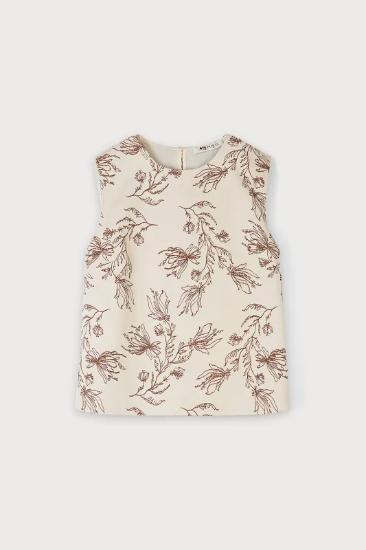 FLORAL EMBROIDERED SLEEVELESS TOP sold by Ports 1961