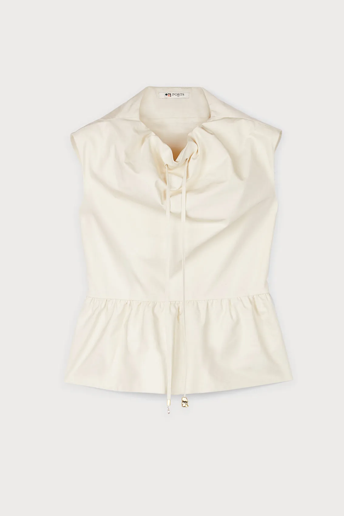 DRAPED NECK PEPLUM TOP sold by Ports 1961