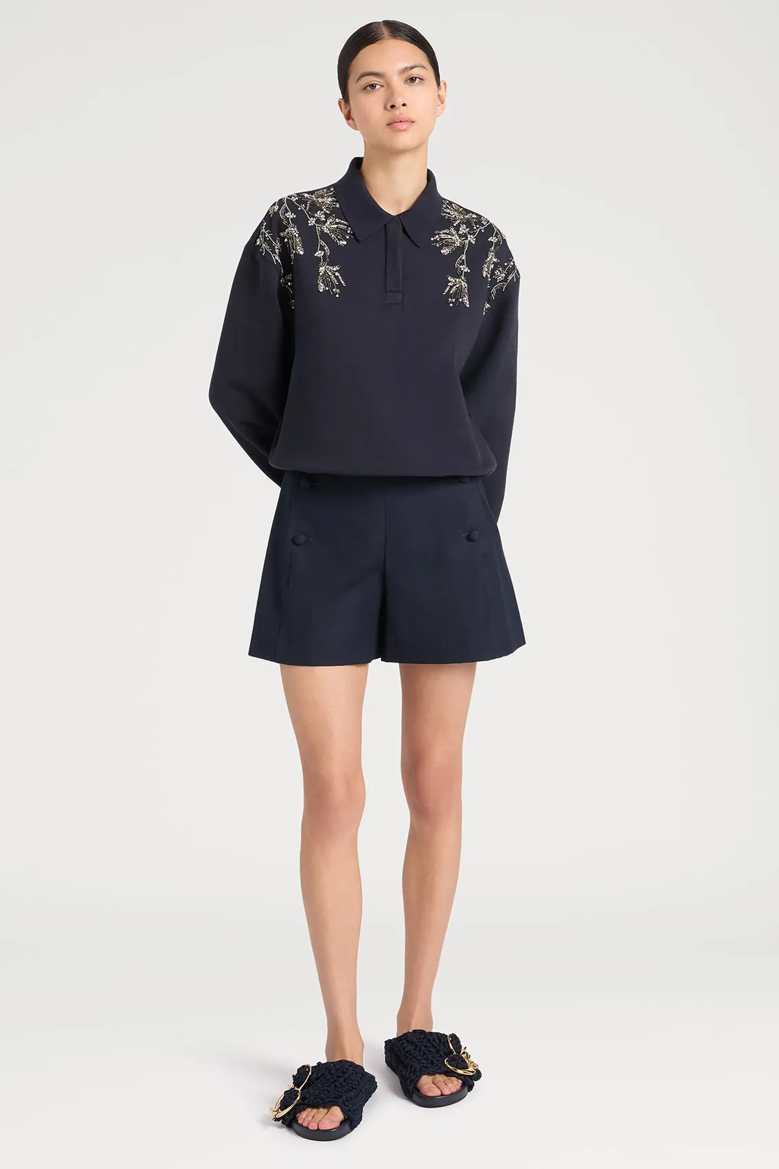EMBELLISHED FLORAL POLO TOP sold by Ports 1961 product image thumbnail 2