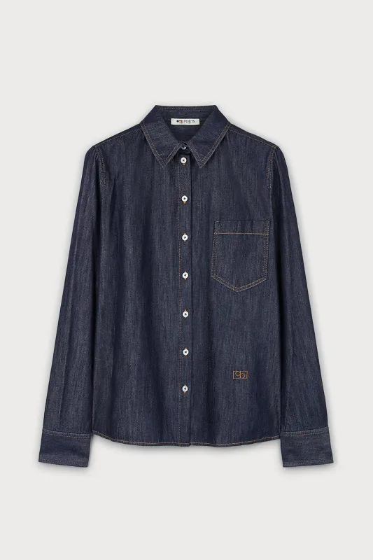 DARK DENIM BUTTON-DOWN SHIRT sold by Ports 1961