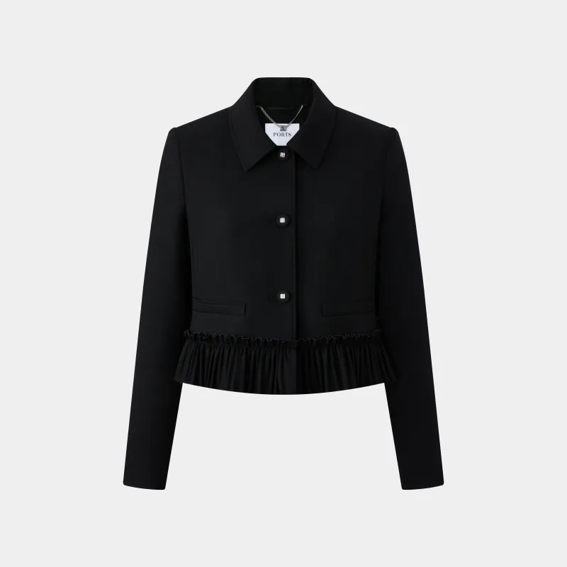PEPLUM BUTTON-FRONT JACKET made by Ports 1961