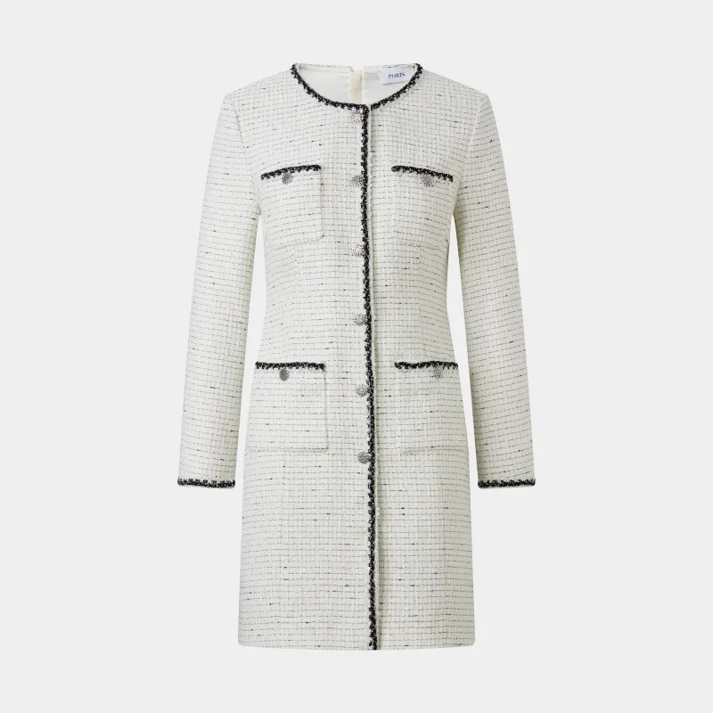 TWEED BRAIDED TRIM DRESS made by Ports 1961