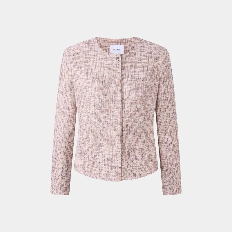 TWEED COLLARLESS JACKET made by Ports 1961