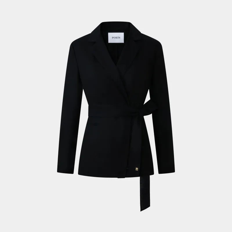 SLEEK BELTED WRAP BLAZER made by Ports 1961