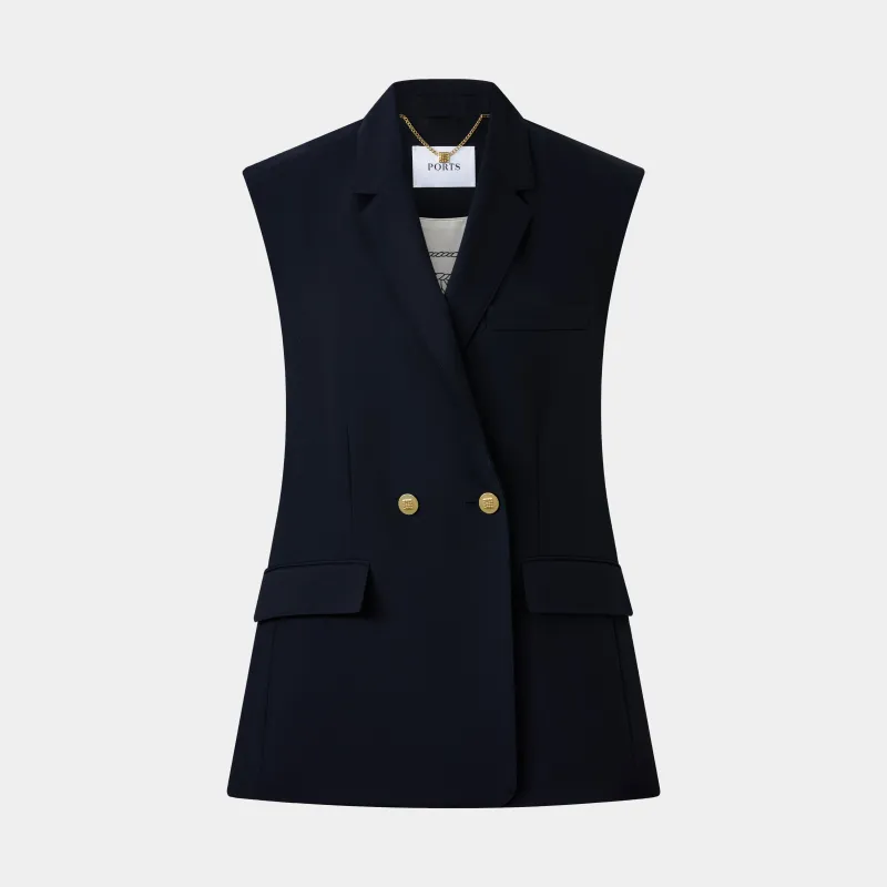 SLEEVELESS DOUBLE-BREASTED BLAZER VEST made by Ports 1961