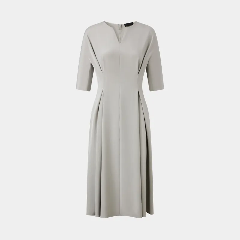 PLEATED V-NECK MIDI DRESS made by Ports 1961