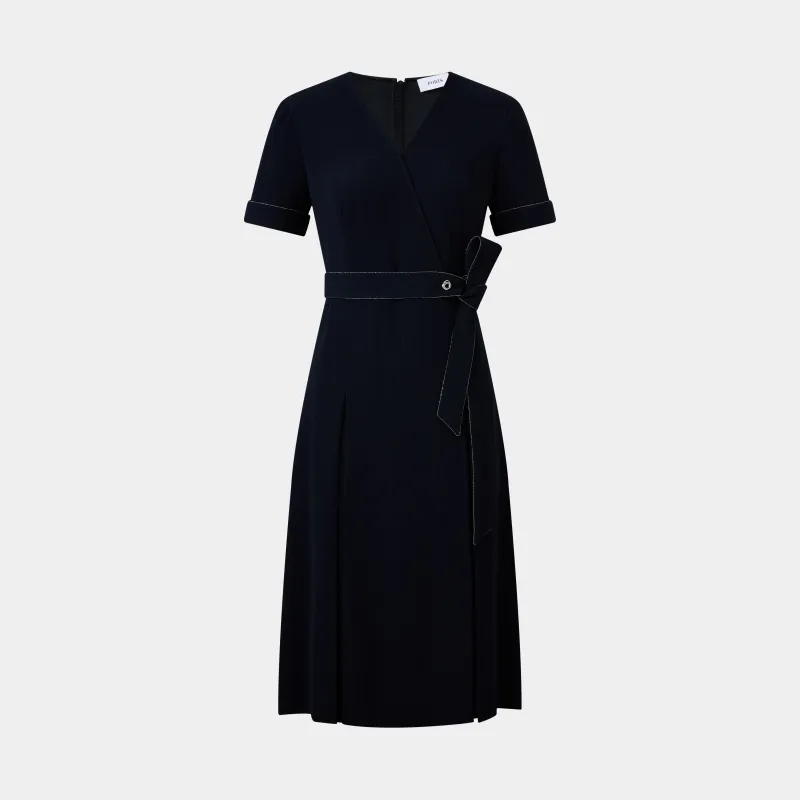V-NECK WRAP MIDI DRES made by Ports 1961
