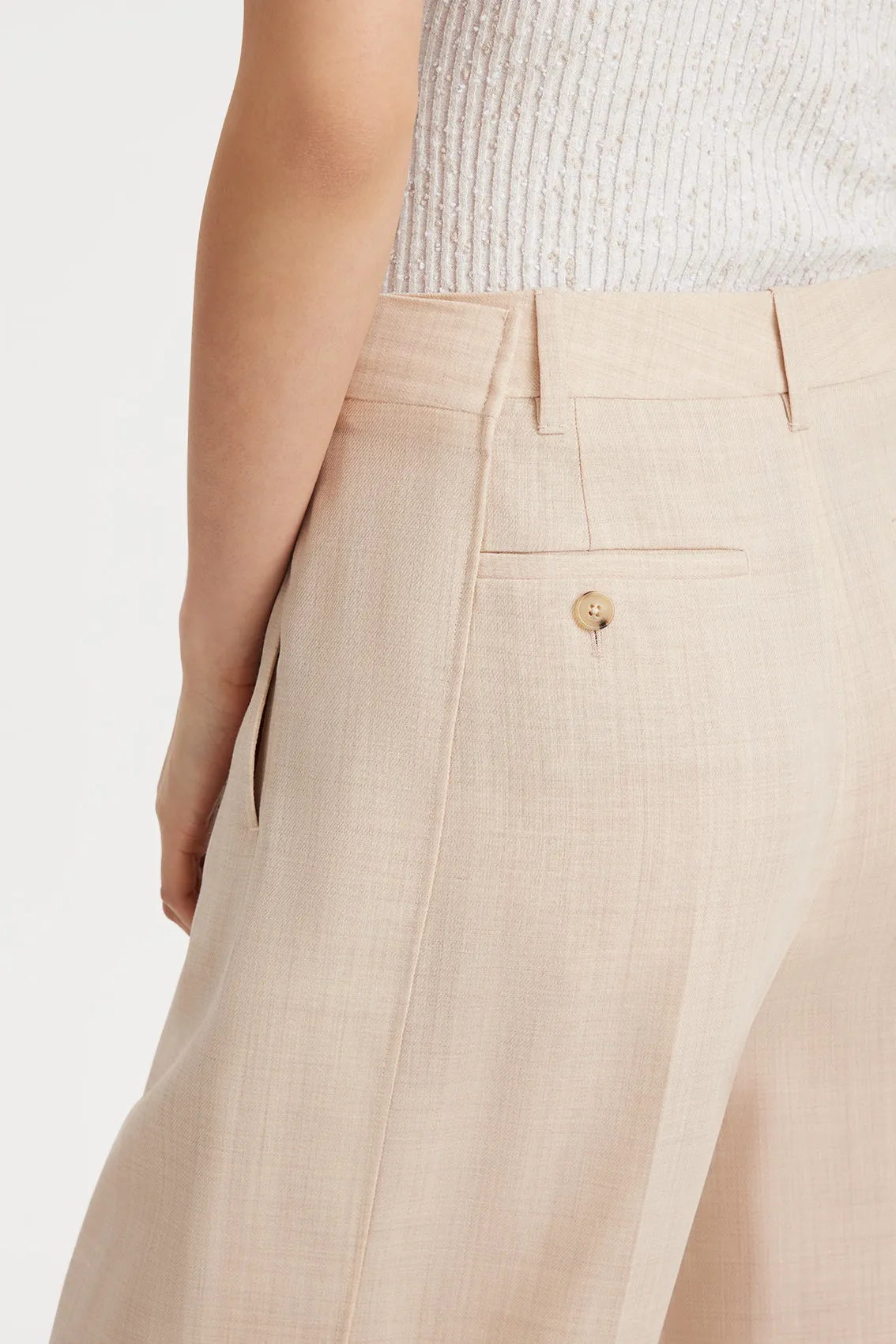 BEIGE PLEATED WIDE PANTS sold by Ports 1961 product image thumbnail 4