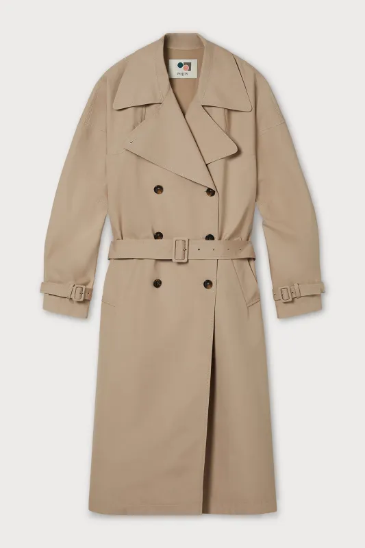 BELTED DOUBLE-BREASTED TRENCH COAT made by Ports 1961