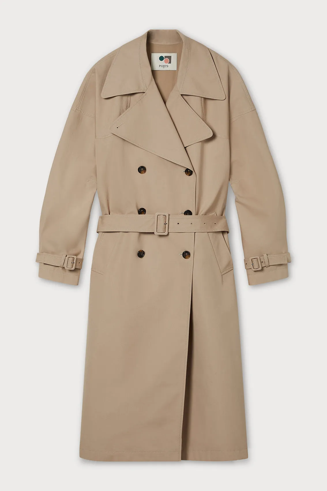 BELTED DOUBLE-BREASTED TRENCH COAT sold by Ports 1961