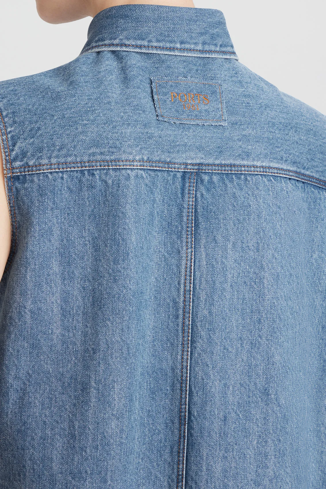 ASYMMETRIC DENIM BUTTON SHIRT sold by Ports 1961 product image thumbnail 4