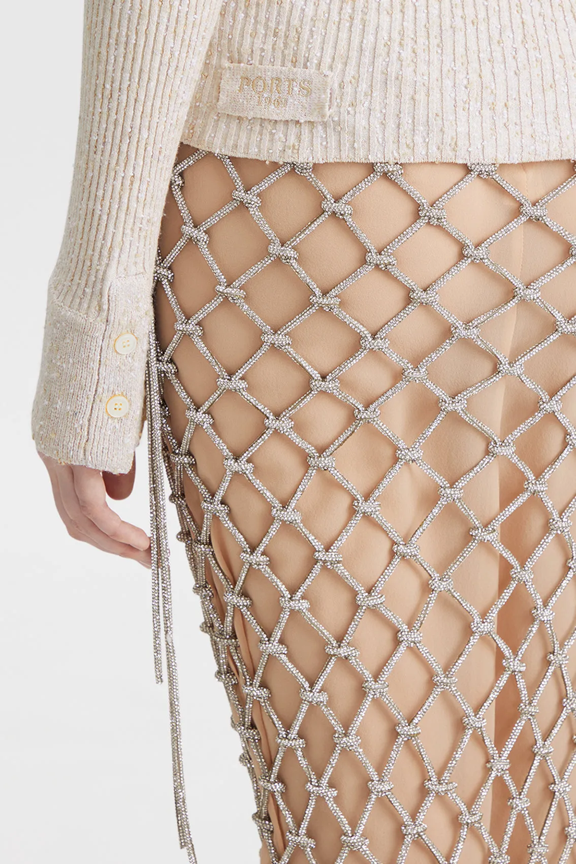 BEIGE COLLARED RIB CARDIGAN sold by Ports 1961 product image thumbnail 4