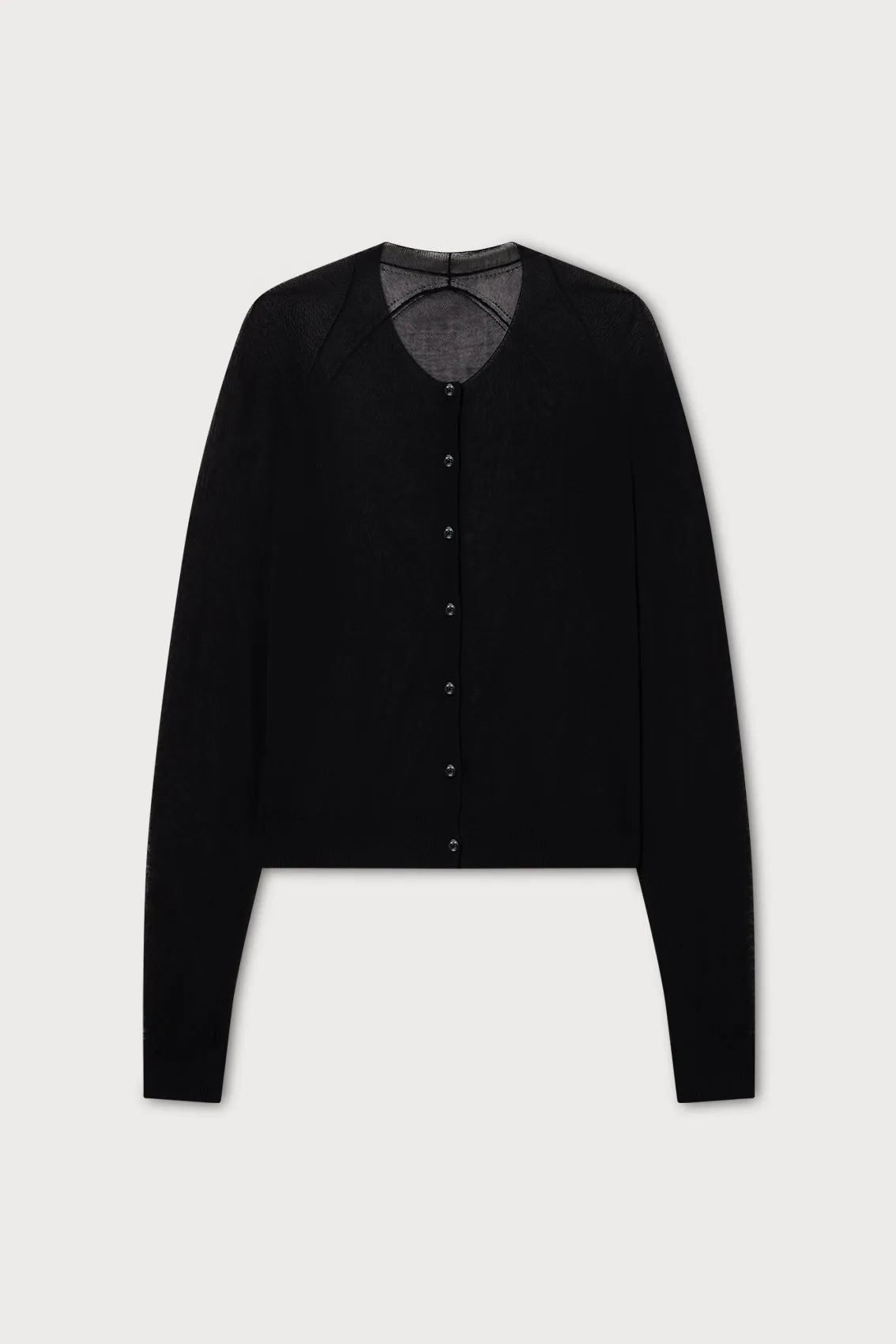 BLACK SHEER RAGLAN CARDIGAN sold by Ports 1961