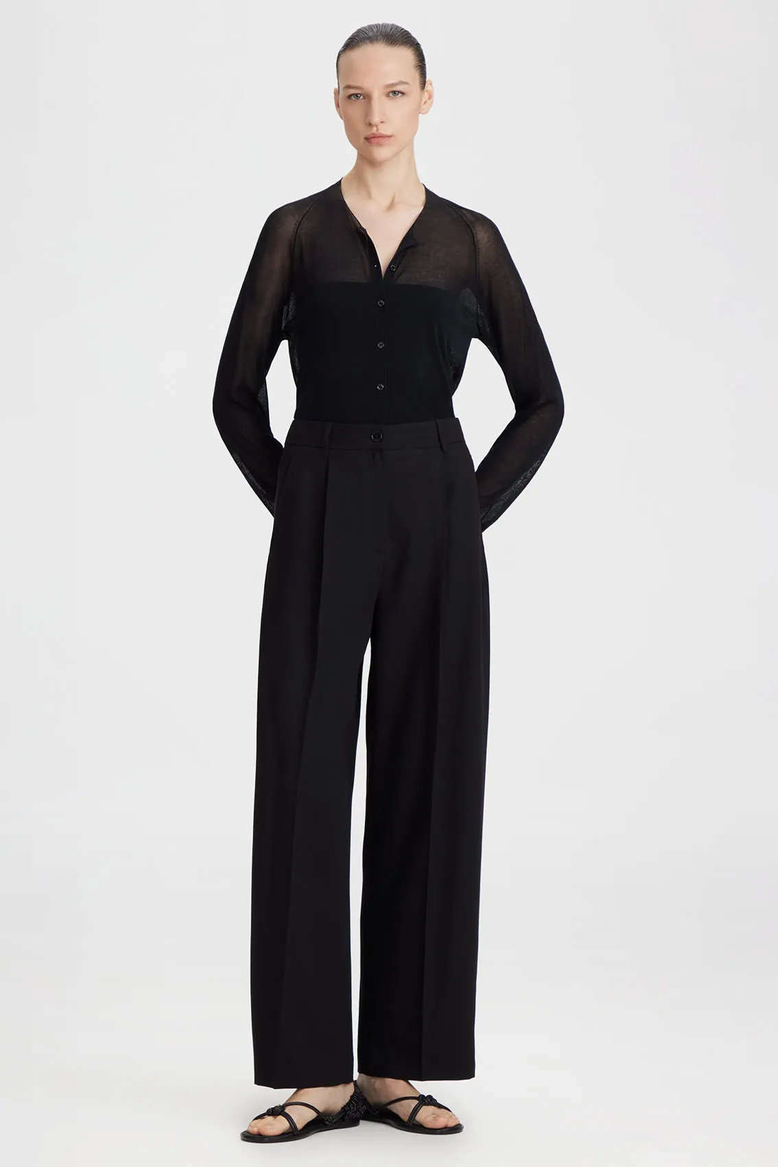 BLACK SHEER RAGLAN CARDIGAN sold by Ports 1961 product image thumbnail 2