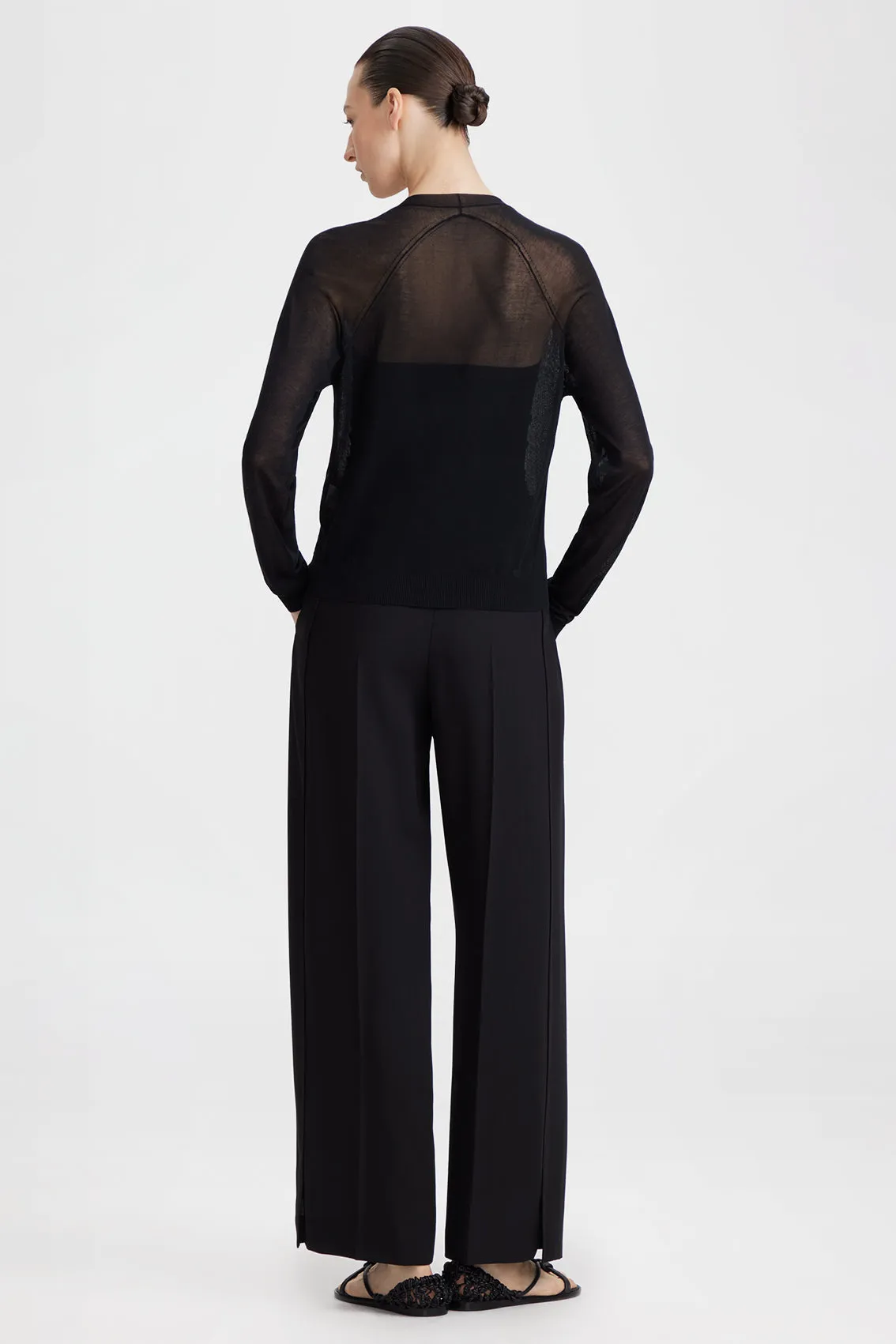 BLACK SHEER RAGLAN CARDIGAN sold by Ports 1961 product image thumbnail 3