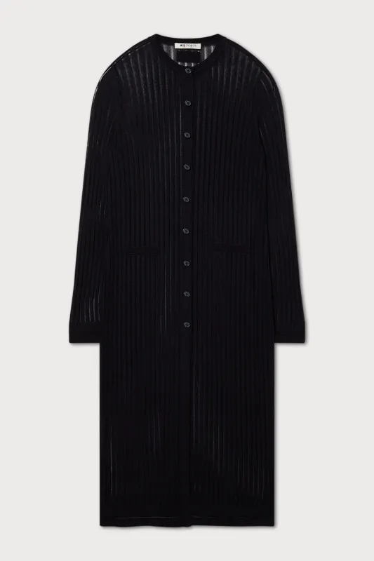BLACK LONG KNIT CARDIGAN made by Ports 1961