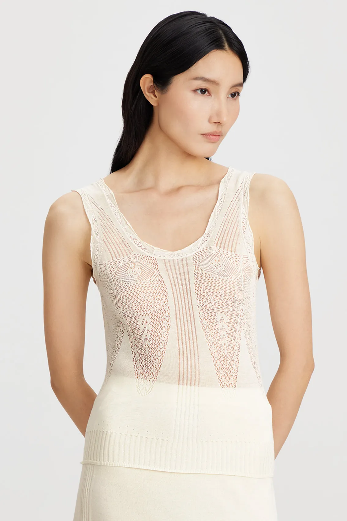 LACE KNIT TANK sold by Ports 1961 product image thumbnail 4