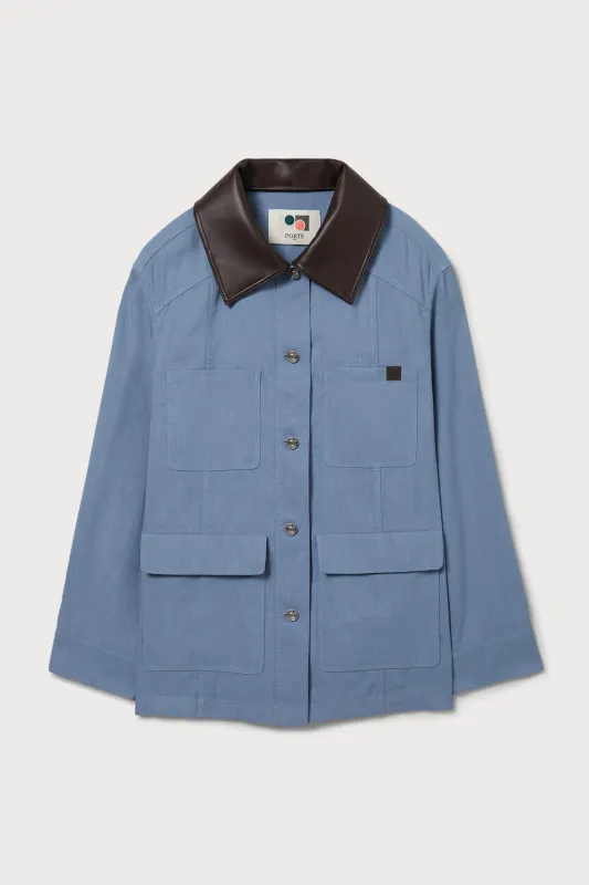 LEATHER-COLLAR UTILITY JACKET made by Ports 1961