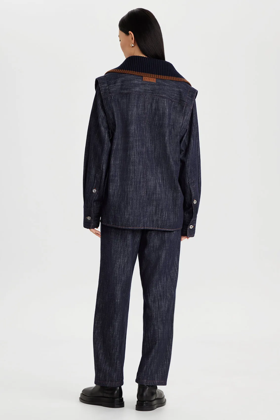 CONTRAST COLLAR DENIM UTILITY SHIRT sold by Ports 1961 product image thumbnail 3