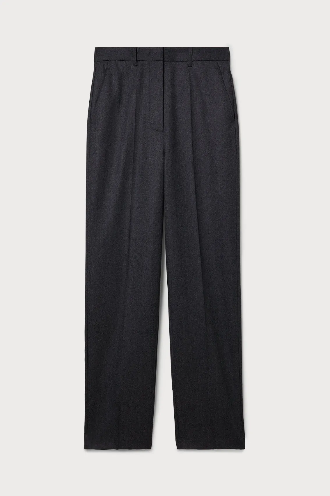 GREY WOOL STRAIGHT-LEG TROUSERS sold by Ports 1961