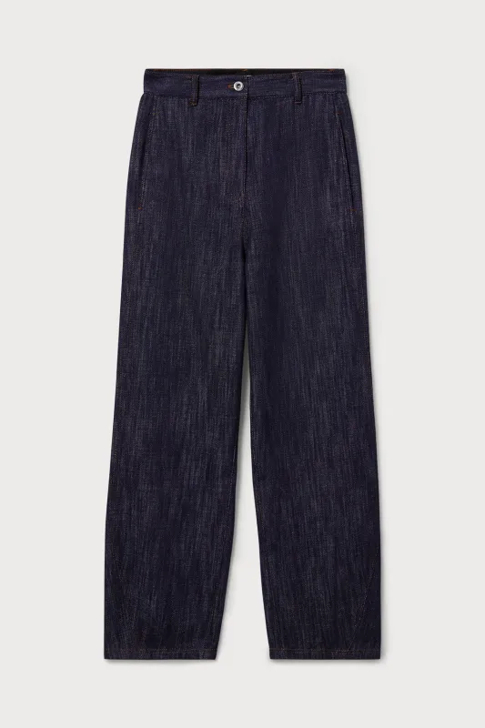 COTTON DENIM STRAIGHT‑LEG TROUSERS made by Ports 1961