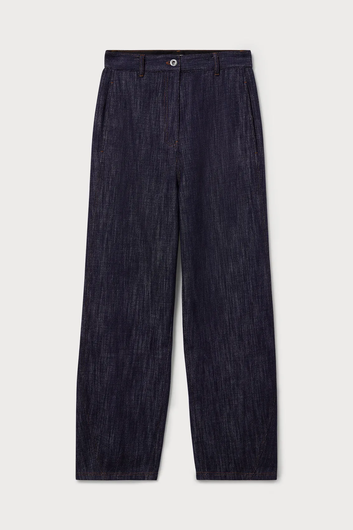 COTTON DENIM STRAIGHT‑LEG TROUSERS sold by Ports 1961