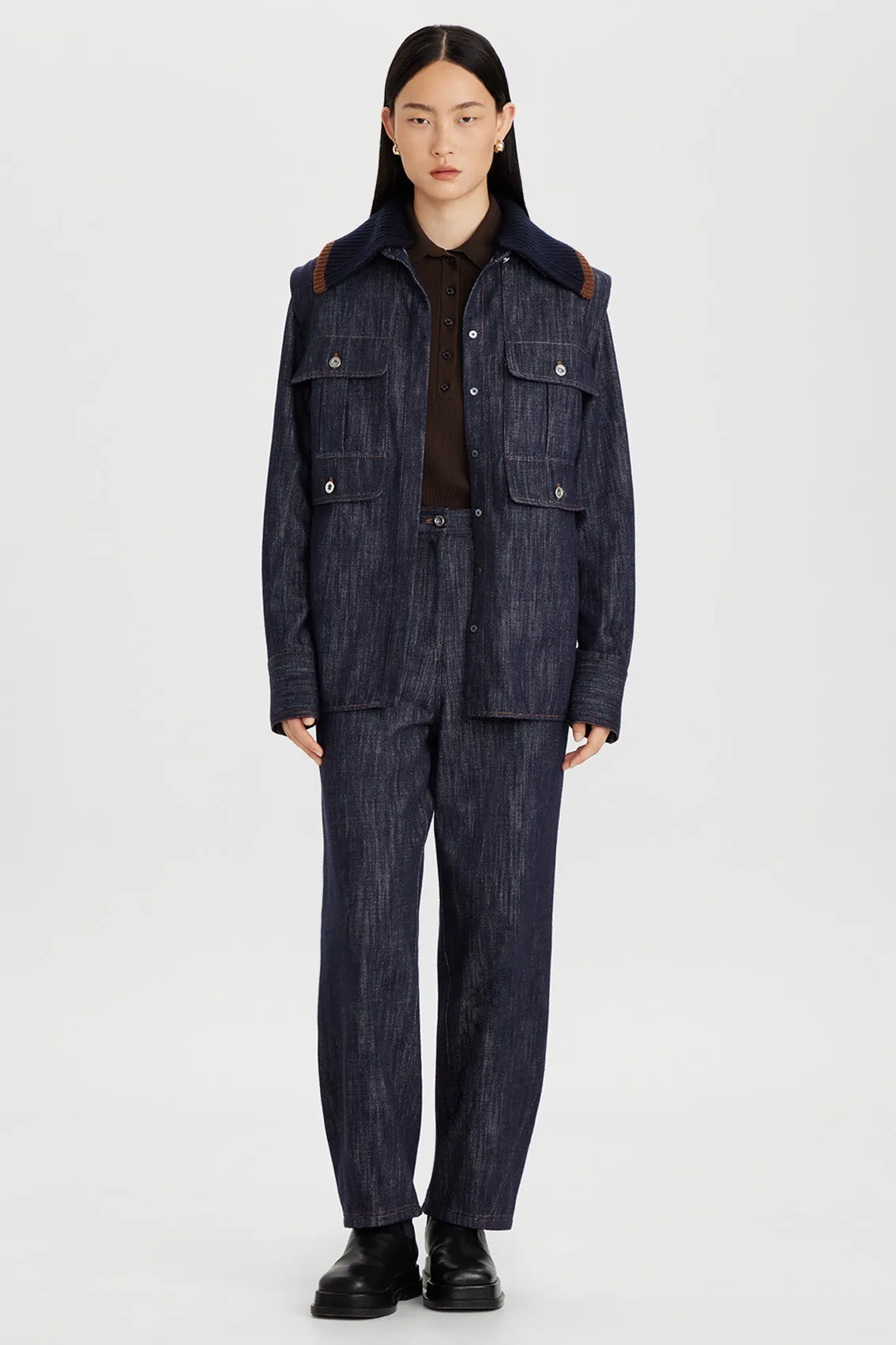 COTTON DENIM STRAIGHT‑LEG TROUSERS sold by Ports 1961 product image thumbnail 2