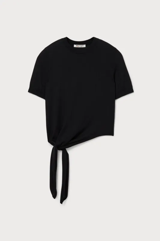 WOOL SILK KNOT DETAIL TOP made by Ports 1961