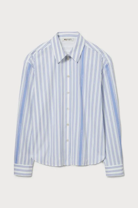 STRIPED COTTON LOGO SHIRT made by Ports 1961