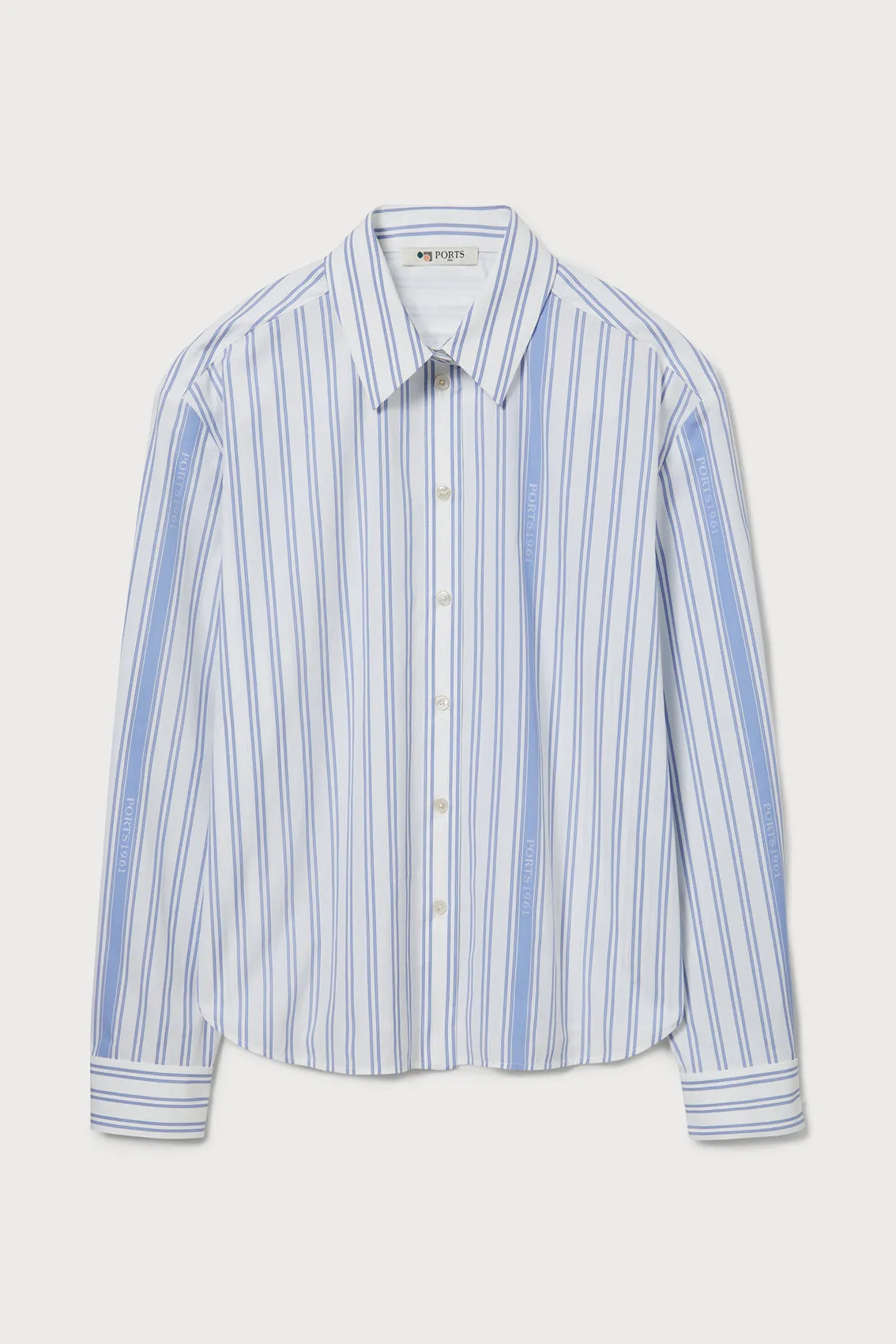 STRIPED COTTON LOGO SHIRT sold by Ports 1961