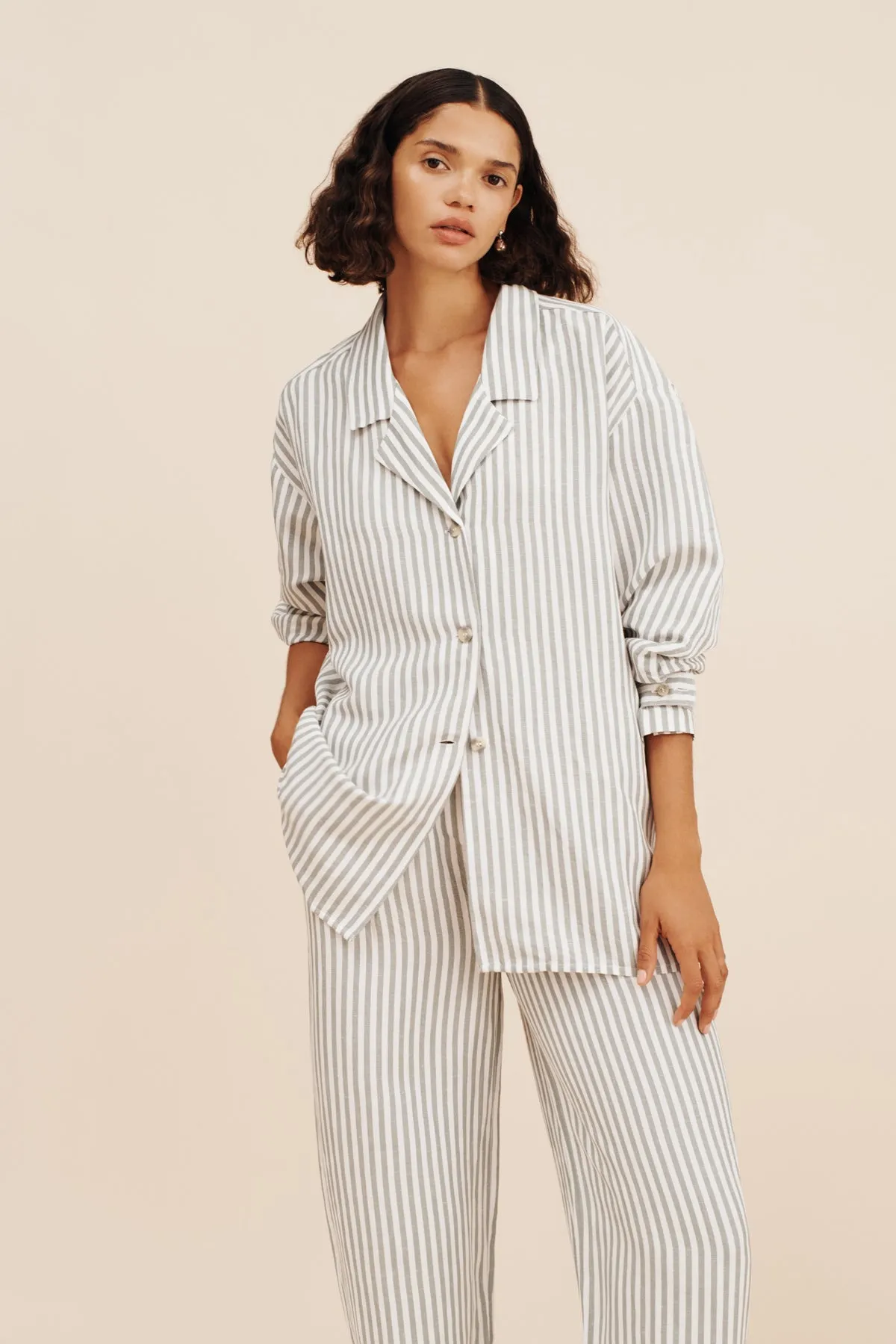 ZADIE SHIRT - SEAGRASS STRIPE sold by Posse product image thumbnail 3