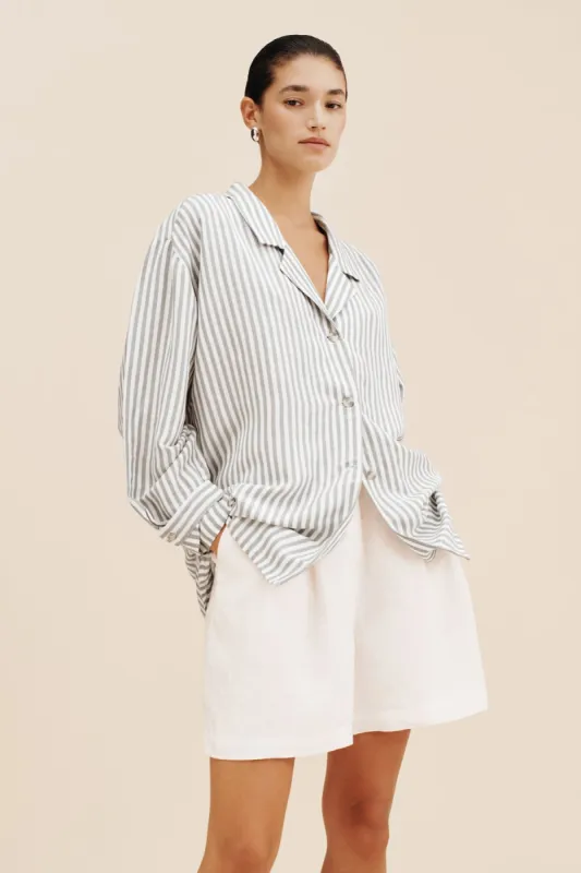 ZADIE SHIRT - SEAGRASS STRIPE sold by Posse