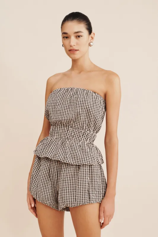 AURELIA STRAPLESS TOP - GINGHAM sold by Posse