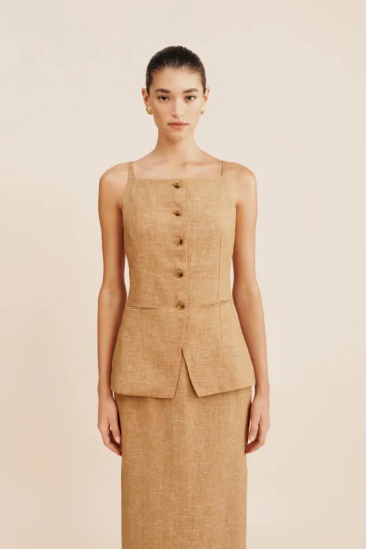 NANCY GILET - WALNUT made by Posse