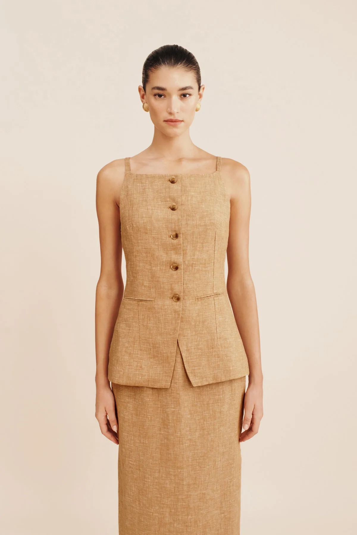 NANCY GILET - WALNUT sold by Posse