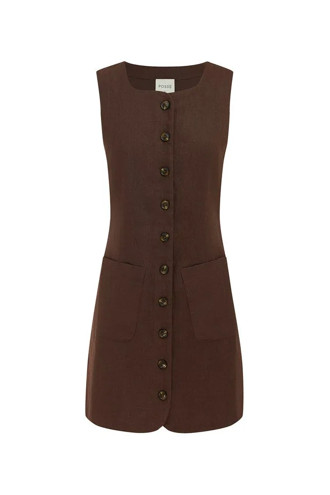 EMMA BUTTON DOWN MINI - CHOCOLATE sold by Posse product image thumbnail 5