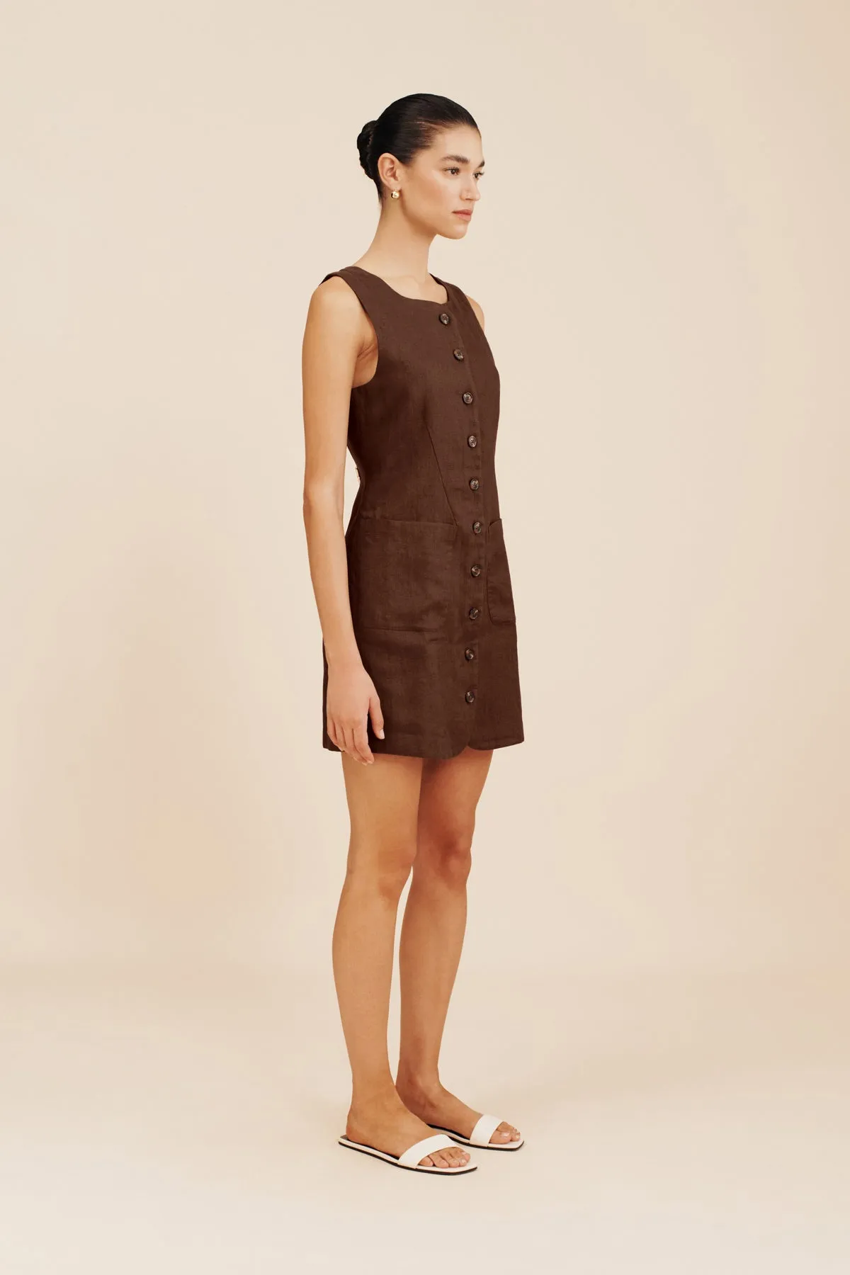 EMMA BUTTON DOWN MINI - CHOCOLATE sold by Posse product image thumbnail 4