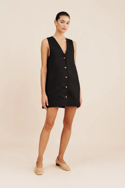 NANCY MINI DRESS - BLACK made by Posse