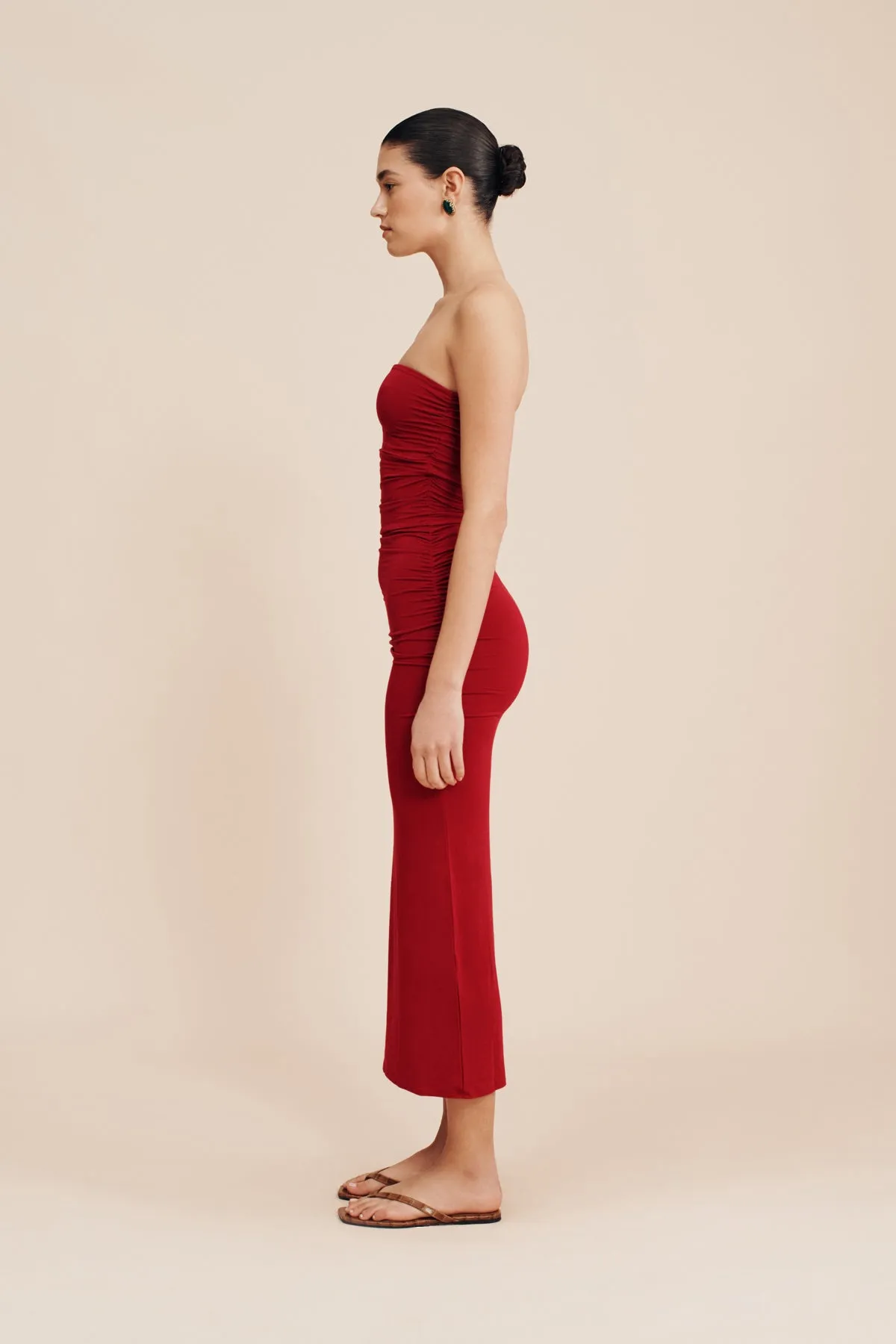 ISABELA STRAPLESS DRESS - CRIMSON sold by Posse product image thumbnail 3