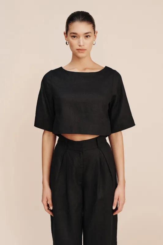 SHAY TOP - BLACK sold by Posse