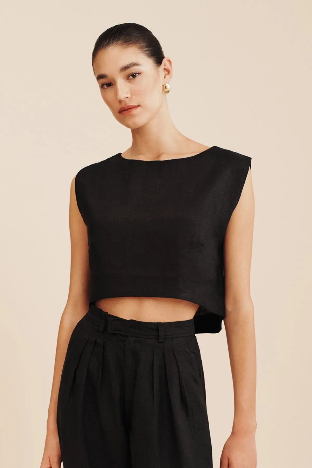 MARTINA CROP TOP - BLACK sold by Posse