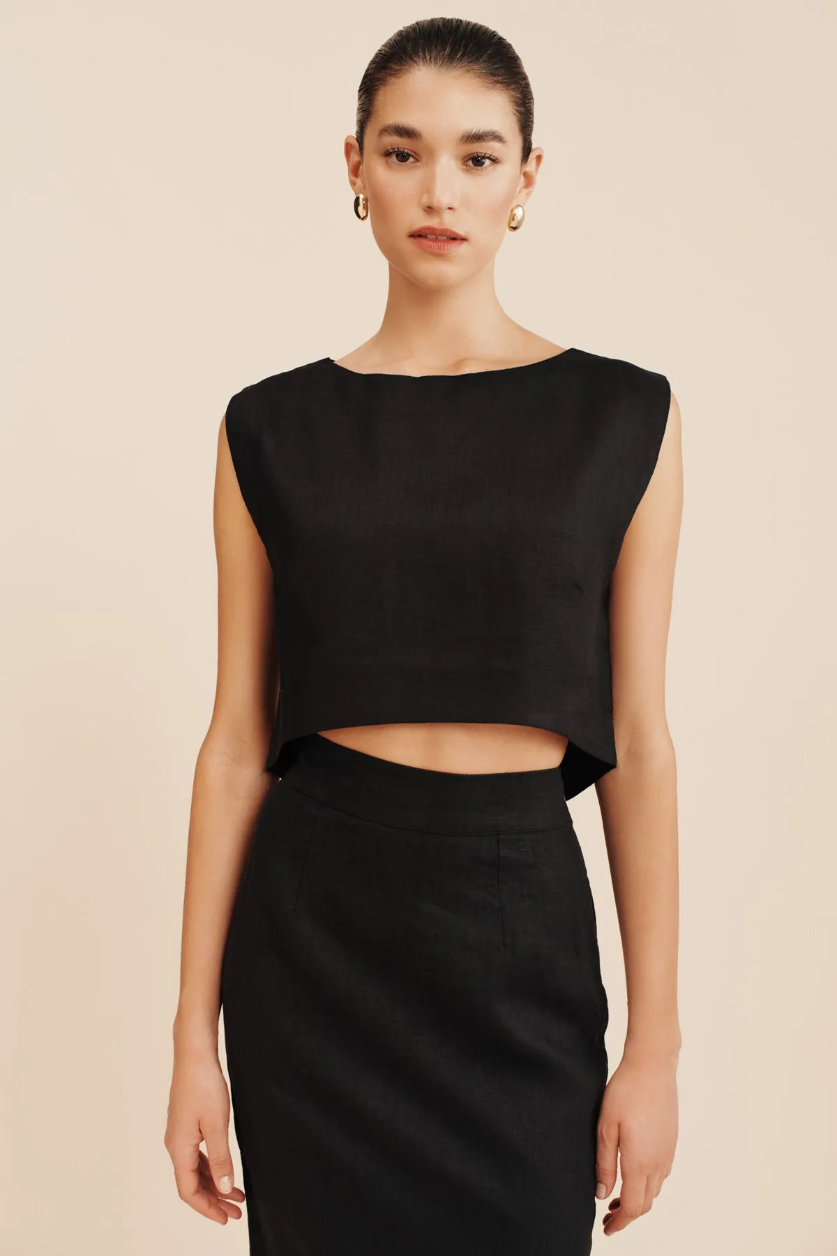 MARTINA CROP TOP - BLACK sold by Posse product image thumbnail 3