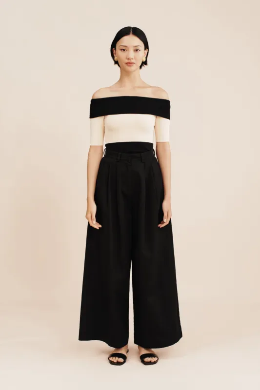 THEO OTS TOP - BLACK STRIPE sold by Posse